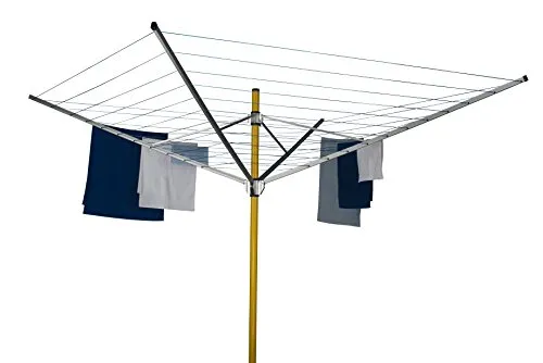 stewi Wäschespinne Deluxe, 60m - Höhenverstellbar - Praktische Wäschespinne mit 60 m reißfester Leine, ideal für 4-6 Waschmaschinenladungen. Höhenverstellbar für komfortables Aufhängen ohne Bücken. Stabil und umweltfreundlich – für frische Wäsche im Freien.