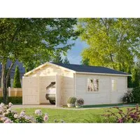 Einzelgarage Palmako Roger 23,9 m² mit Holztor - Gartenhäuser, Geräteschuppen & Carports - Robuste Holzgarage mit Satteldach, ideal zum Schutz Ihres Fahrzeugs und mit elegantem Holztor für einen ansprechenden Look.