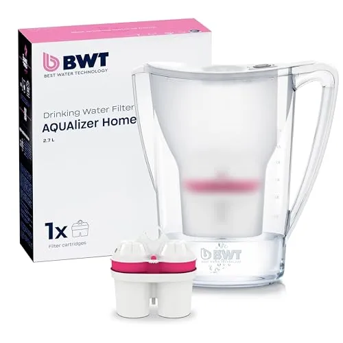 BWT Wasserfilter AQUAlizer Home | Weiß | inkl. Magnesium Filterkartusche - Wasserfilter für Trinkwasseraufbereitung, verbessert Geschmack und schützt Geräte vor Kalk. Mit Magnesium für mehr Energie und weniger Müdigkeit.