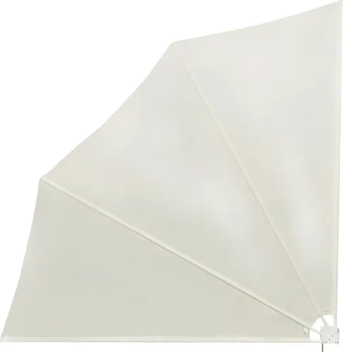 vidaXL Faltbarer Balkonfächer Creme 140×140 cm - Sichtschutz für Balkon und Garten, aus strapazierfähigem, wasser- und schmutzabweisendem Polyester, UV- und witterungsbeständig. Faltbar und einfach zu montieren, ideal für mehr Privatsphäre und Schatten.