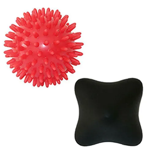 Sporttrend 24® Faszienball 6eckig schwarz + ø 7cm Massageball Igelball | Massage
