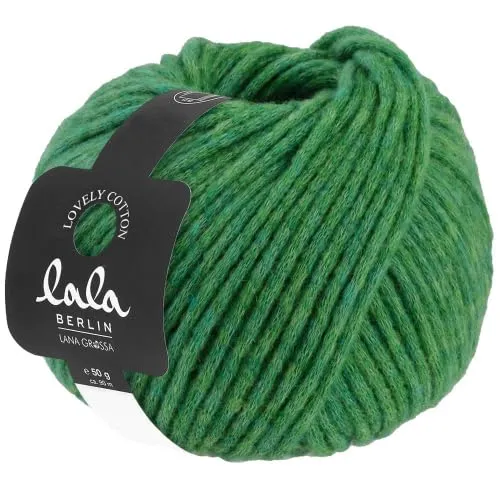 LANA GROSSA Lovely Cotton lala Berlin | Soffilo mit Baumwolle | Handstrickgarn aus 75% Schurwolle (Merino) & 25% Baumwolle | 50g Wolle zum Stricken & Häkeln | 90m Garn