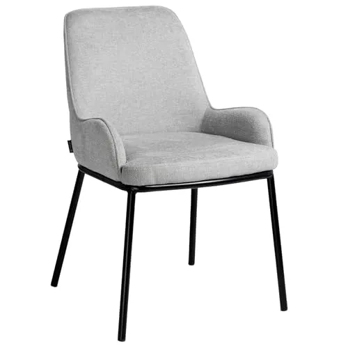 exitodesign Esszimmerstühle Santo 54x62x83,5 cm - Esszimmerstühl Bürostuhl Gepolsterter Stuhl - für Esszimmer Küche Wohnzimmer Salon Schreibtisch (Hellgrau)