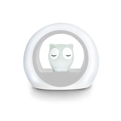 Zazu Nachtlicht LOU, grau - Kinderlampe mit dimmbaren Licht, ideal für sanfte Nächte. Eule sorgt für nächtliche Sicherheit, während der Ring hell genug zum Lesen ist.