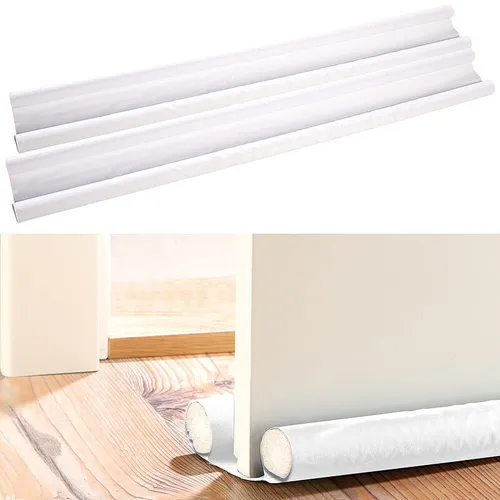 infactory 2er-Set Zugluft-Stopper für Türen bis 60 mm Dicke, weiß