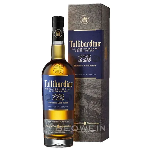 Tullibardine 225 Sauternes Finish - Single Malt Scotch Whisky - Whisky mit intensivem Sauternes-Finish, verfeinert durch 12 Monate in edlen Sauternes-Fässern für fruchtige Aromen.