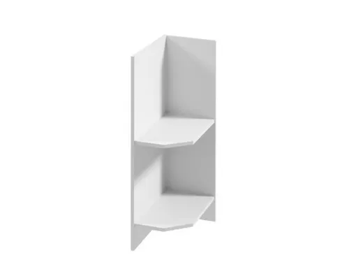 Küchenregal Offenes Eckregal aus Holz in Weiß - Praktisches Wandregal für die Küche oder das Esszimmer, mit 2 Regalfächern und modernem Design. Ideal zur platzsparenden Aufbewahrung und Montage an der Wand.