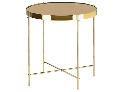 BELIANI Beistelltisch Gold/Goldbraun rund 40 cm