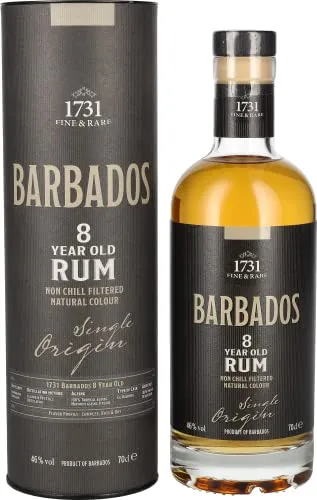 Fine & Rare Rum | Barbados 8 y.o. | 700 ml | 46% Vol. | Vanille & Karamell | Langes & trockenes Finish | Perfekt geeignet für den puren Genuss 1731