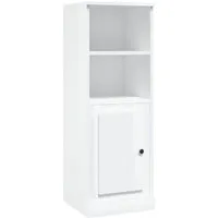 vidaXL Highboard Hochglanz-Weiß 36x35,5x103,5 cm - Kommode aus hochwertigem Holzwerkstoff mit elegantem Hochglanz-Design, ideal für stilvolle Aufbewahrungslösungen und zeitlose Einrichtung.