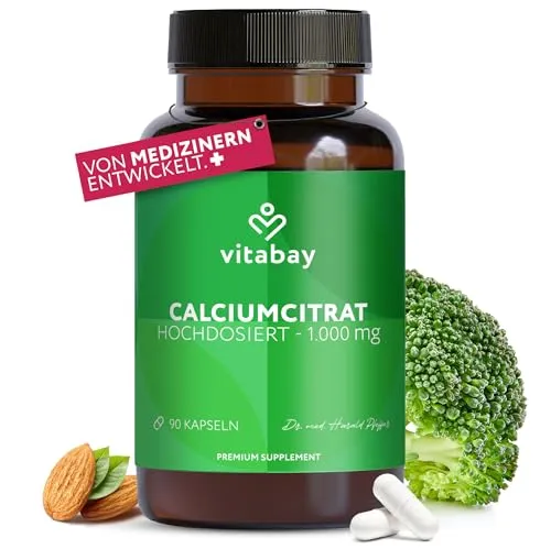 Vitabay Calcium 1000 mg hochdosiert – 90 vegane Kapseln von vitabay