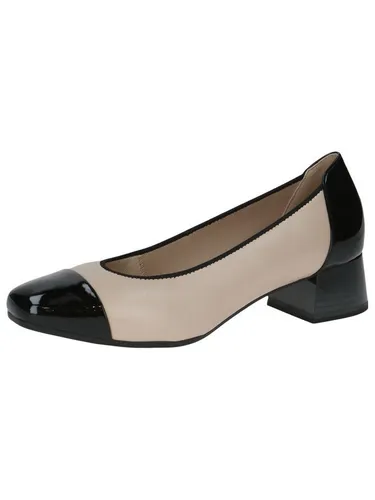 CAPRICE Comfort Damen Pumps - Bequem und Stylisch in Mehrweite H, Beige/Black - Damen-Pumps mit optimaler Passform für breite Füße. Innovative Sohlentechnologie mit AIRMOTION für perfekten Komfort und Dämpfung, ideal für jeden Schritt.