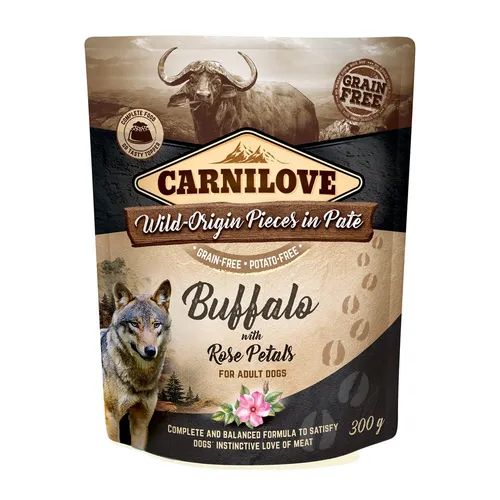 CARNILOVE Dog Pouch Wild Buffalo & Rose petals - Nassfutter fü 8595602537716