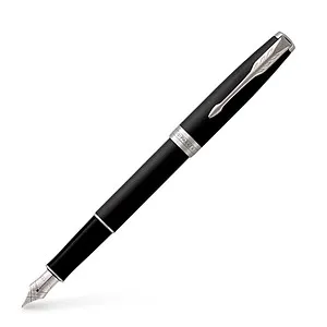 Parker Sonnet Füller - Matt-schwarze Lackierung mit Palladiumzierteilen, eleganter Füllfederhalter in Geschenkbox für besondere Anlässe
