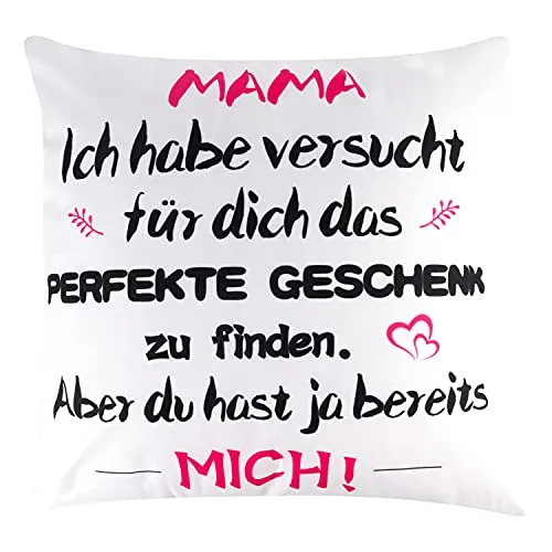 Rebundex Mama Geschenk für Kissenbezug Muttertagsgeschenk Geschenk Muttertag Weihnachtsgeschenke für Mama Geburtstagsgeschenk für Mutter Muttertagsgeschenke Kissenbezug für Cama Sofá Silla 45cm*45cm