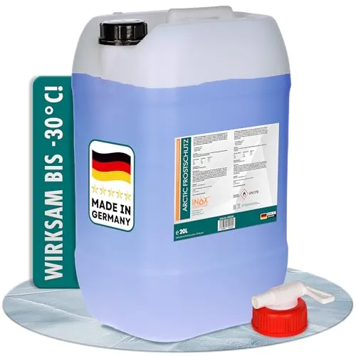 INOX® 20L Arctic Scheibenfrostschutz Konzentrat bis -30°C - Auto Frostschutzmittel Scheibenwaschanlage - Scheibenwischwasser schlierenfrei - Versand in 4x5L