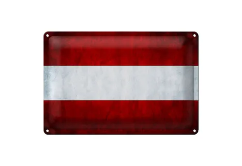 Roomando Metallschild Flagge 18x12cm Österreich Fahne