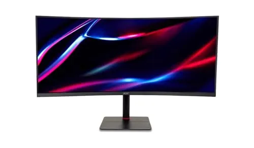 Acer Nitro XV345CURV Gaming Monitor 34 Zoll - 34 Zoll (86 cm) VA Curved Gaming Monitor mit QHD Auflösung, 165Hz Bildwiederholrate und FreeSync Premium für flüssiges Gaming-Erlebnis.