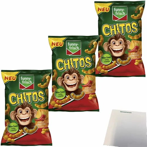 funny frisch Chitos Chili Cheese Style 3er Pack 3x80g Packung usy Block