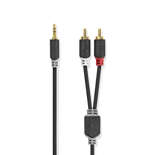Nedis CABW22200AT50 Stereo-Audiokabel | 3,5 mm Stecker - 2X Cinchstecker | 5,0 m | Anthrazit
