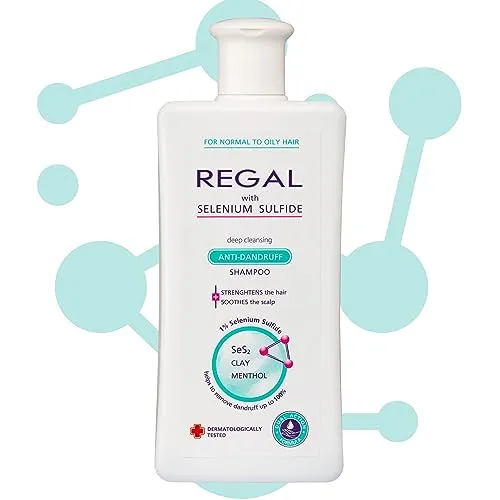 REGAL | Anti-Schuppen-Shampoo für normales und fettiges Haar | Für fettiges Haar | Ton und Menthol | Beseitigt überschüssiges Sebum | Gesünderes, gepflegtes und hydratisiertes Haar | 200 ML
