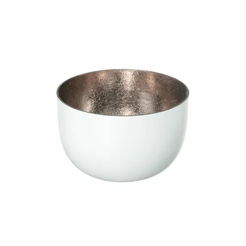 Gift Company Windlicht Madras S, Teelichthalter, Eisen, Weiß, Roségold, 5 cm