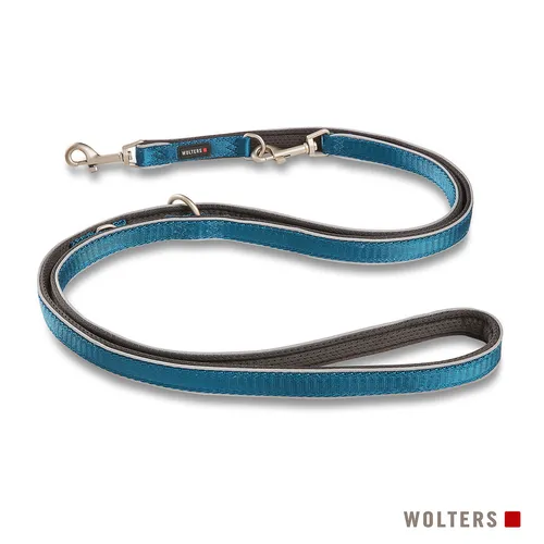 Wolters Führleine Active Pro Comfort - 200 cm, Petrol/Anthrazit - Klassische Hundeleinen, komfortable und strapazierfähige Führleine für entspannte Spaziergänge mit Ihrem Hund.