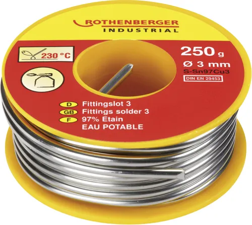 Rothenberger Lötkolben Fittingslot 3 - 250 g, rot, aus hochwertigem Kupfer für präzise Lötverbindungen