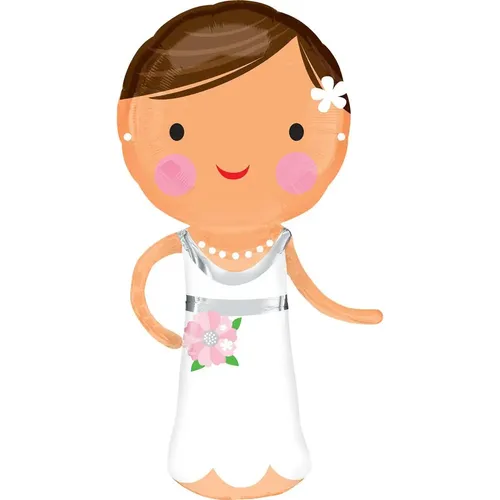 SuperShape Braut Folienballon P40 verpackt 48 x 101 cm