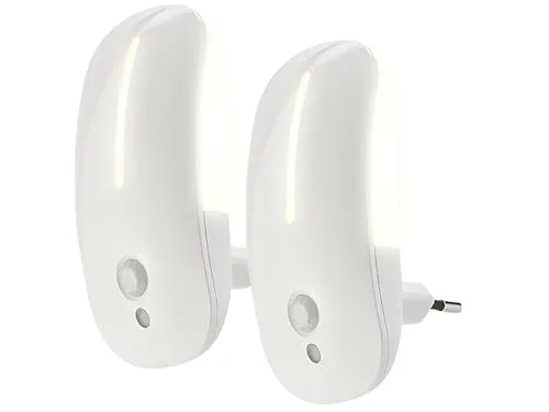 Lunartec Bewegungsmelder Senioren: 2 LED-Steckdosen-Nachtlichter mit Bewegungsmelder & Dämmerungs-Sensor (LED Bewegungslicht Steckdose, Licht Steckdose, Bewegungssensor)