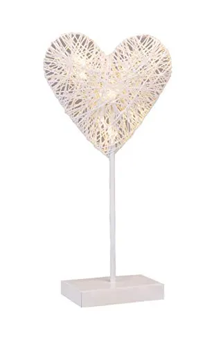 Dekoleuchte Herz - 10 LED warmweiß - Deko Lampe Tischlampe Dekoherz Tischleuchte