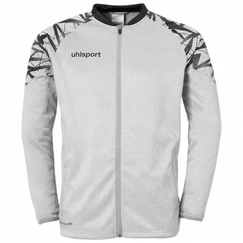 Uhlsport Goal 25 Poly Sweatshirt Dark Grau Melange/Schwarz 164 - Sportjacke mit Raglanärmel für optimale Passform und Bewegungsfreiheit, aus recyceltem Polyester für nachhaltigen Tragekomfort.