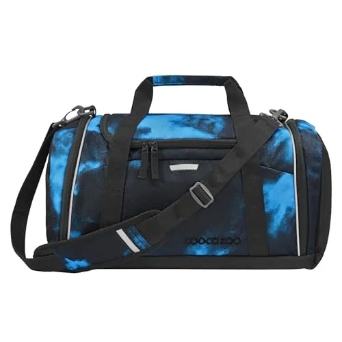coocazoo Sporttasche „Mystic Clouds“ – Schwarz-Blau, 20L - Klassische Sporttaschen mit 20L Volumen, Nasswäschefach und ergonomischem Schultergurt für bequemes Tragen. Hergestellt aus 100% recyceltem Material.