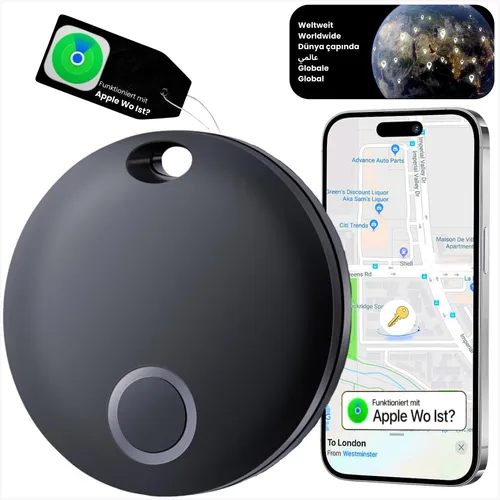 S&T DESIGN Smart Tag Koffer Hunde Tracker kompatibel mit Apple Wo GPS-Tracker iOS GPS Tracker Wasserdicht Wo Ist Kompatibeler Tracker für Apple