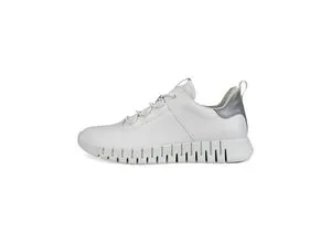 ECCO Herren Gruuv M White Shoe - Komfortabler Sneaker in 42 EU - Herren-Sneaker mit hochwertigem ECCO Leder, elastischen Schnürsenkeln für einfachen Einstieg und herausnehmbaren Einlegesohlen für individuelle Anpassung.
