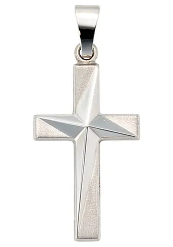 JOBO Kreuzanhänger Anhänger Kreuz, 375 Weißgold von JOBO