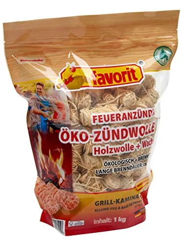 Favorit Anzündwolle für Kamin, 64 Stück, Anzünder, Ofenanzünder, Kohleanzünder, Anzündwürfel – 1219, beige