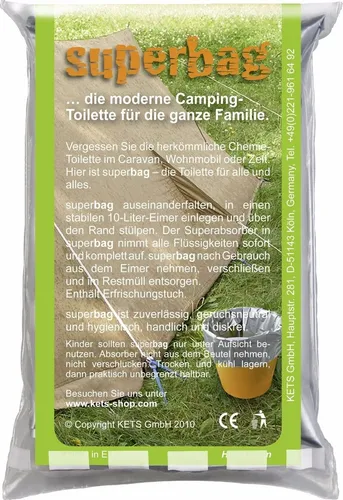 Superbag Campingtoilette Notfall-Toilette Einlagetoilette Campertoilette 1 Stück