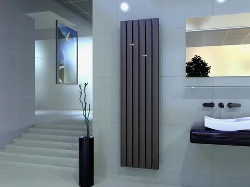 Szagato Badheizkörper BADHEIZKÖRPER Design Peking 3 180x47cm anthrazit -moon + 2 Knopfhalter, 5 Jahre Garantie, Made in Germany