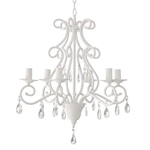 Grafelstein Kronleuchter Southampton - 6-armig mit Kristallen, Ø 51 cm - Eleganter 6-armiger Kronleuchter in Weiß, ideal für jeden Einrichtungsstil. Kristallverzierungen sorgen für funkelnde Lichtstreuung und setzen stilvolle Akzente.