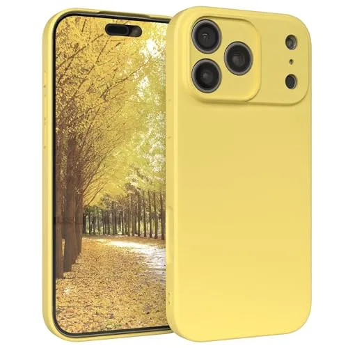EAZY CASE - Silikonhülle für iPhone 17 Pro Max Hülle Silikon Case Gelb weich stoßfeste Handyhülle Schutzhülle mit Kameraschutz Dünn Premium Schutz Cover TPU Phone Bumper in Pastell Hellgelb Matt