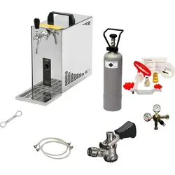 Komplett Set Zapfanlage PYGMY 25 - Bierzapfanlage für perfektes Bier - Zapfanlagen Set mit 35 L/h Durchlaufkühler, betriebsbereit in 2-4 Minuten. Umweltfreundliche Kühltechnologie für unvergesslichen Biergenuss.