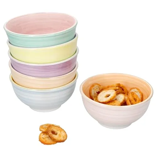 MamboCat Dessertschale Pastello 6er Set - Bunte Snack- & Dip-Schälchen aus robustem Steingut, ideal für jeden Anlass. Mit individueller Strudel-Optik und 6 verschiedenen Farbkombinationen bringen sie Farbe auf Ihren Tisch.