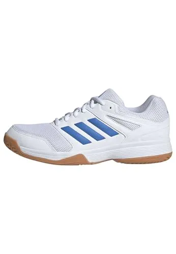 adidas Herren Speedcourt Hallenschuhe, FTWR White/ray Blue/Lucid Aquamarine, 48 2/3 EU - Bequeme Hallenschuhe mit regulärer Passform, ideal für Indoor-Aktivitäten. Hochwertiges Obermaterial aus Textil und Synthetik sorgt für besten Tragekomfort.