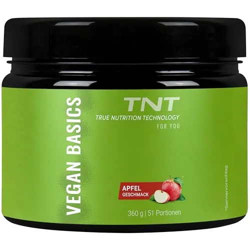 TNT Vegan Basics Pulver (360g) - Hochdosierter Multivitamin Komplex & Creatine Monohydrate - Multivitaminpräparate & Mineralien für Veganer mit hochdosierten Vitaminen, Mineralien und hochwertigem Creatin (Creapure®) für optimale Unterstützung der Gesundheit und Muskelfunktion.