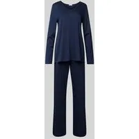 Hanro Cotton Silk Schlafanzug XL Deep Navy von HANRO