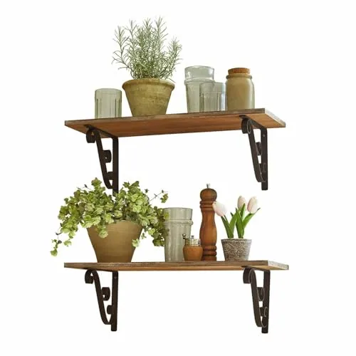 Loberon Wandregal 2er Set Dravile in braun von LOBERON