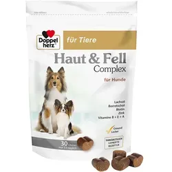 Doppelherz für Tiere Haut Fell Complex für Hunde - 30 Kautabletten, fördert gesundes Fell und Haut für glückliche Hunde