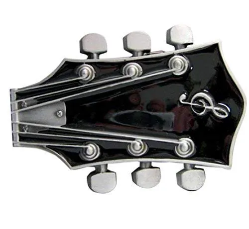 Buckle Gitarrenkopf, schwarze Gitarre, Guitar, Gürtelschnalle