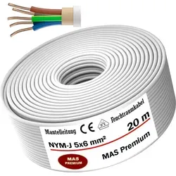 Feuchtraumkabel NYM-J 5x6 mm² 20 m